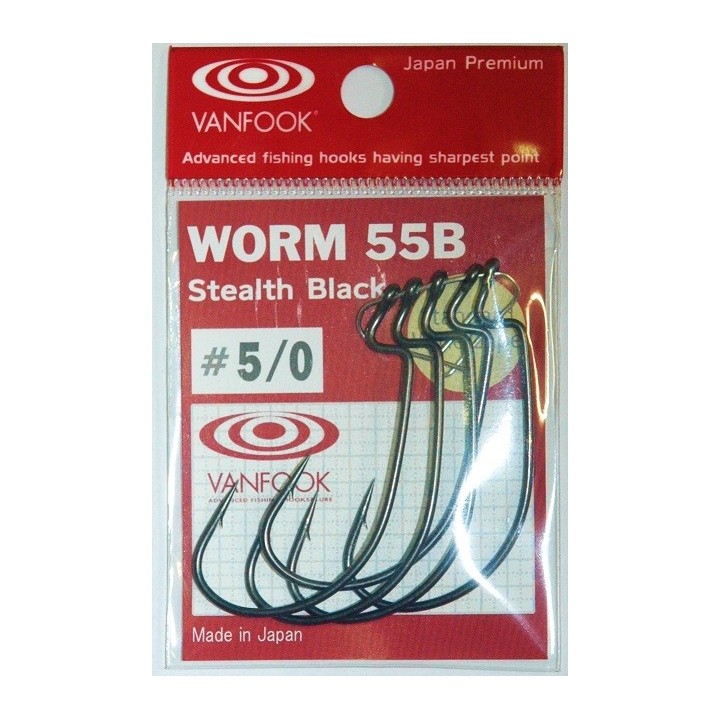 Offset Worm Hook WORM-55 Mat Green