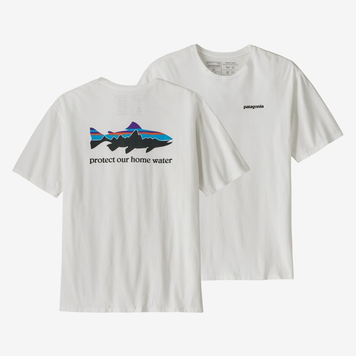 Patagonia Men's Home Water Trout Organic T-Shirt WHITE