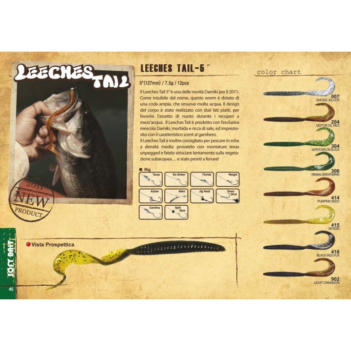 Damiki Leeches Tail 4"